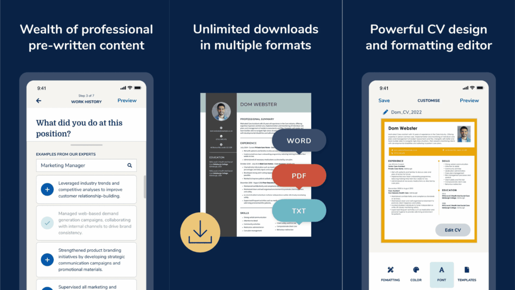 MyPerfectCV Resume CV Builder by BoldGoogleApps