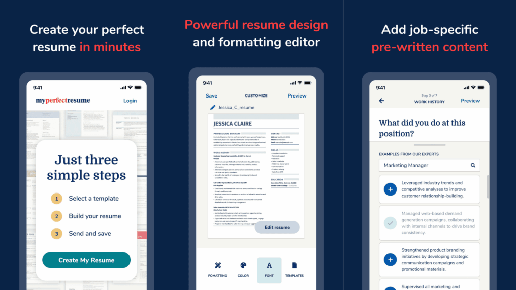 MyPerfectResume Builder by BoldGoogleApps