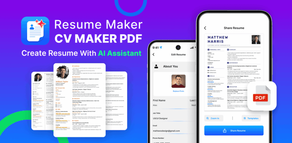 WeBuildCV Resume Maker PDF AI CV Builder